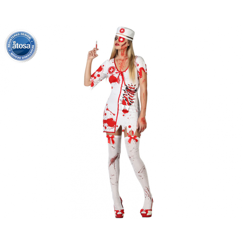 DISFRAZ ENFERMERA SANGRIENTA MUJER ADULTO ZOMBIE