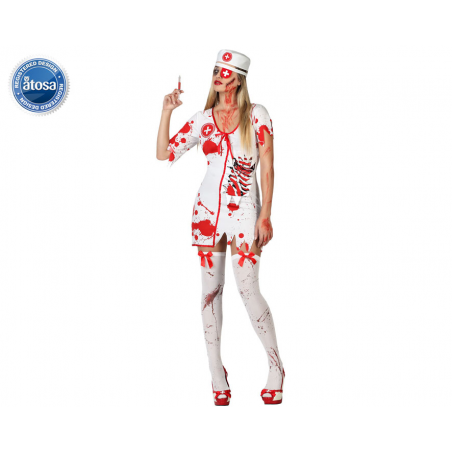 DISFRAZ ENFERMERA SANGRIENTA MUJER ADULTO ZOMBIE