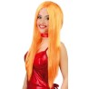 Peluca Melena Naranja Lisa 60cm.