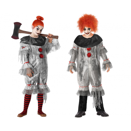 DISFRAZ PAYASO GRIS NIÑA INFANTIL