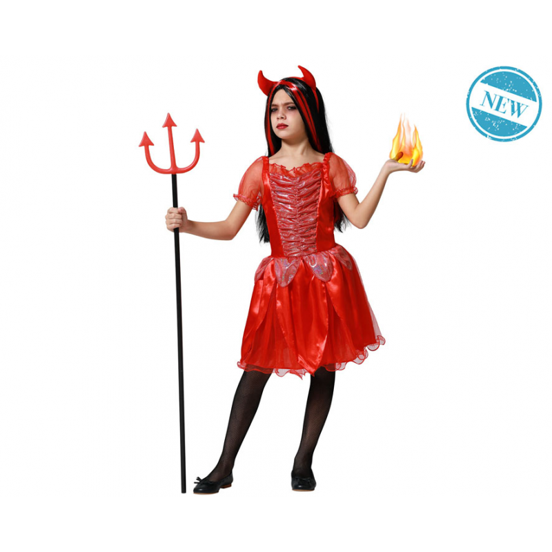 DISFRAZ DEMONIA ROJA FUEGO INFANTIL