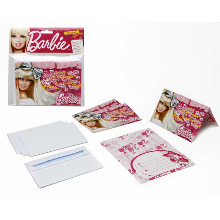 PACK 4 INVITACIONES 15X10 CMS BARBIE