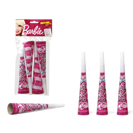 PACK 4 CORNETAS 20 CM BARBIE