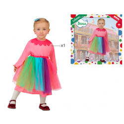 DISFRAZ PAYASA NIÑA BEBÉ ROSA