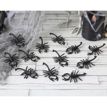 PACK ESCORPIONES NEGROS HALLOWEEN 12 U