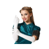 PACK 2 UNIDADES GUANTES BLANCOS BRILLANTES 40 CM