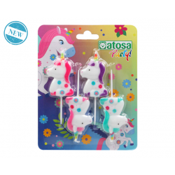 SET 4 VELAS UNICORNIO MULTICOLOR