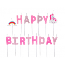 SET VELAS HAPPY BIRTHDAY UNICORNIO MULTICOLOR