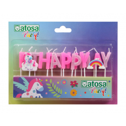 SET VELAS HAPPY BIRTHDAY UNICORNIO MULTICOLOR