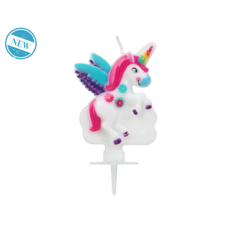 VELA UNICORNIO MULTICOLOR 10 CM DIÁMETRO