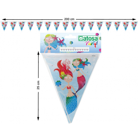 GUIRNALDA DE BANDERINES SIRENAS DEL MAR 200 CM