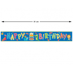 SET GUIRNALDA ANIMALES FELICES HAPPY BIRTHDAY 90 CM DIÁMETRO