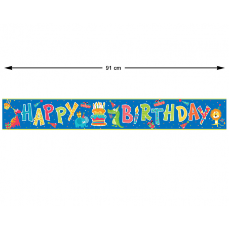 SET GUIRNALDA ANIMALES FELICES HAPPY BIRTHDAY 90 CM DIÁMETRO