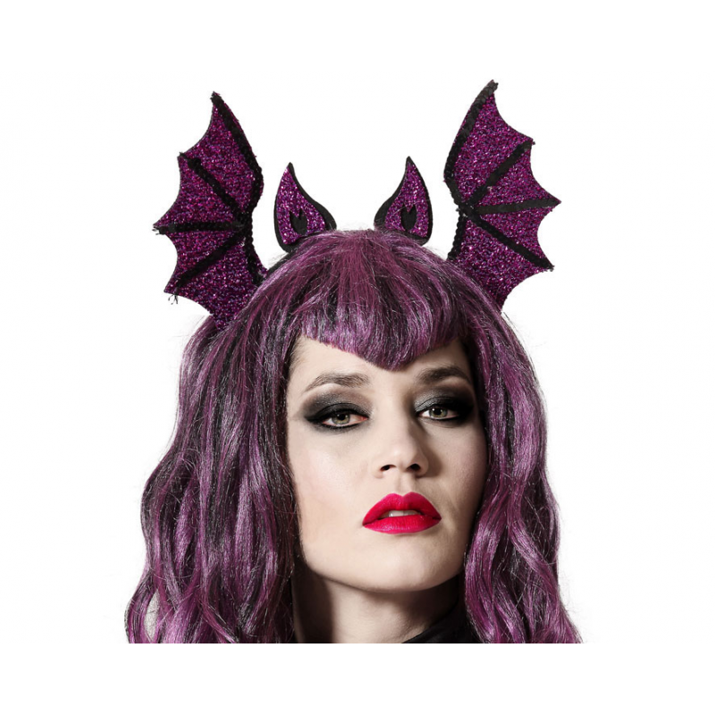 DIADEMA MURCIÉLAGO HALLOWEEN VIOLETA