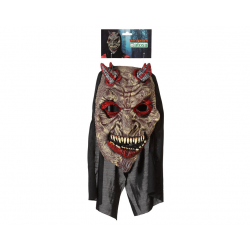 MÁSCARA DEMONIO MARRÓN CUERNOS