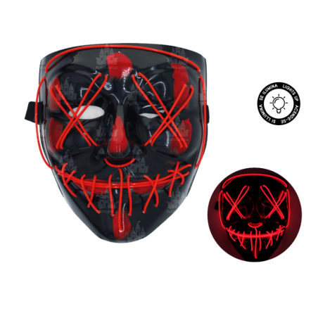 Máscara con Tubos de Luz Roja