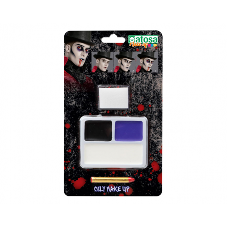MAQUILLLAJE HALLOWEEN VAMPIRO TRES COLORES