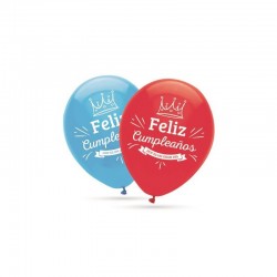 Globos Feliz Cumpleaños Bolsa 10 unidades - Diámetro 30cm.