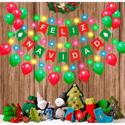 Set de Guirnalda y Globos con Luz Navidad