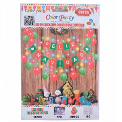 Set de Guirnalda y Globos con Luz Navidad