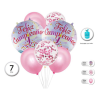 Conjunto de Globos Rosa Feliz Cumpleaños 7 Piezas