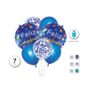 Conjunto de Globos Azul Feliz Cumpleaños 7 Piezas