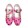 Zapatos de Sevillana Rosas Lunares Negros Infantiles