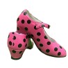 Zapatos de Sevillana Rosas Lunares Negros Infantiles