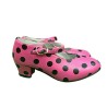 Zapatos de Sevillana Rosas Lunares Negros Infantiles