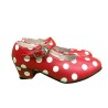Zapatos de Sevillana Rojos Lunares Blancos Infantiles