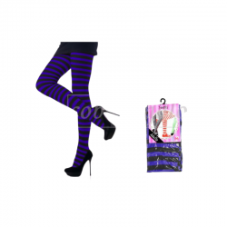 Panty Adulto Rayas Negras y Moradas