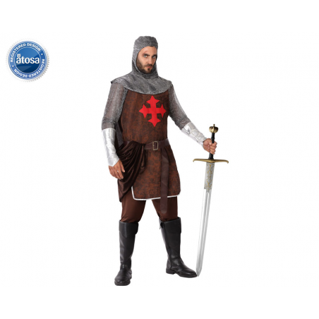 DISFRAZ CABALLERO CRUZADAS ADULTO HOMBRE ADULTO MARRÓN
