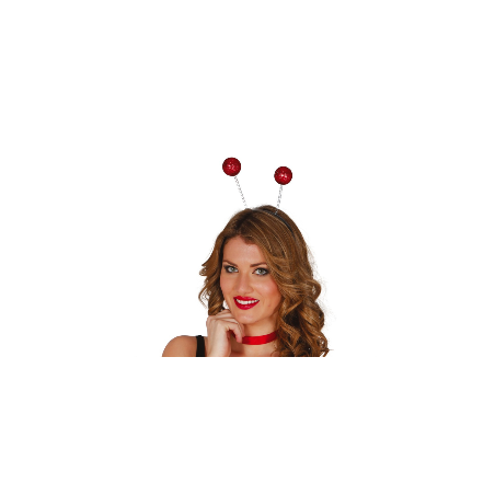 Diadema Bolas Rojas Purpurina