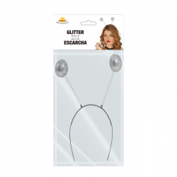 Diadema Bolas Plateada Purpurina