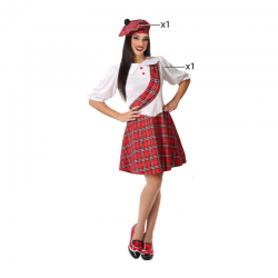 Disfraz Escocesa Rojo Mujer