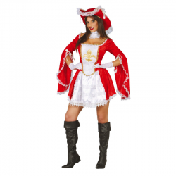 Disfraz de Mosquetera Roja para mujer