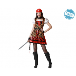 DISFRAZ PIRATA MUJER ADULTO DORADO