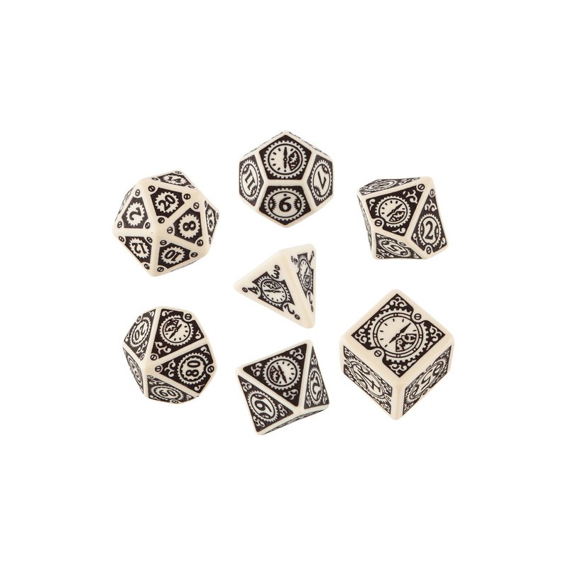 QW SET DADOS STEAMPUNK CLOCKWORK BEIGE (7)