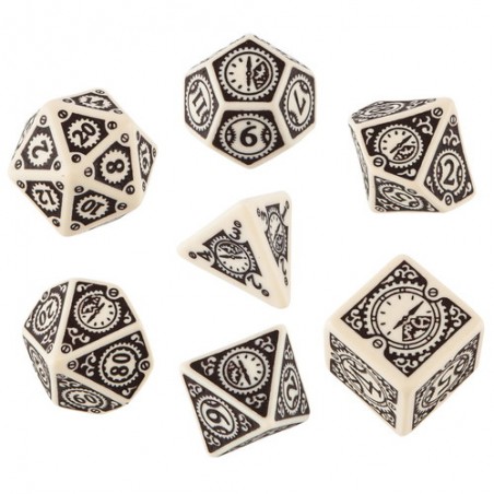 QW SET DADOS STEAMPUNK CLOCKWORK BEIGE (7)