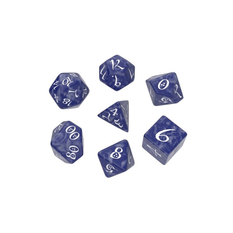 QW DADOS CLASSIC RPG COBALT & WHITE SET (7)