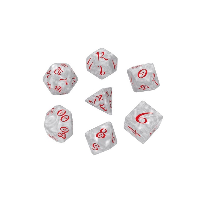 QW DADOS CLASSIC RPG PEARL & RED SET (7)