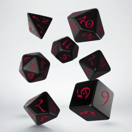 QW DADOS CLASSIC RPG BLACK & RED SET (7)