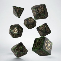 QW DADOS SET DRAGONES VERDE & ORO (7)