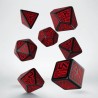 QW DADOS DWARVEN BLACK & RED DICE SET (7)