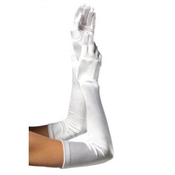 Guantes Blanco/Rojo/Negro Satinado 42cm