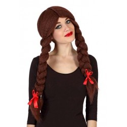 PELUCA TRENZAS CASTAÑA