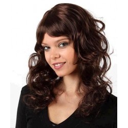 PELUCA CASTAÑA ONDULADA