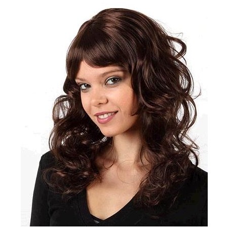 PELUCA CASTAÑA ONDULADA