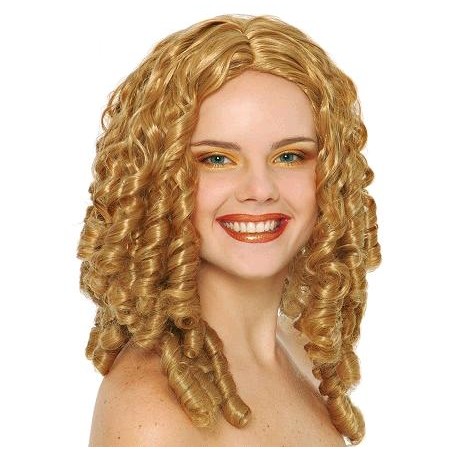 Peluca de Tirabuzones Rubia...