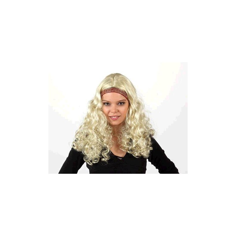 PELUCA LARGA RUBIA HIPPIE CINTA